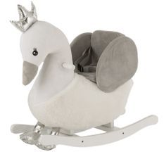 Cygne à bascule peluche blanc et gris Calio