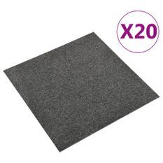 Dalles de tapis de sol 20 pcs 5 m² 50x50 cm Anthracite