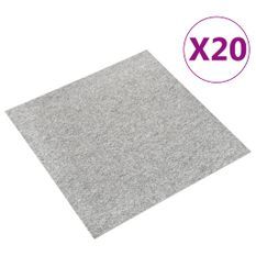 Dalles de tapis de sol 20 pcs 5 m² 50x50 cm Gris clair