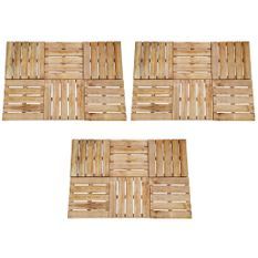 Dalles de terrasse 18 pcs 50x50 cm Bois Marron