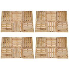 Dalles de terrasse 24 pcs 50x50 cm Bois Marron