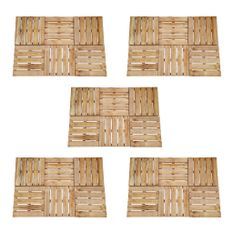 Dalles de terrasse 30 pcs 50x50 cm Bois Marron