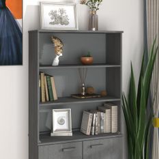 Dessus de buffet Gris foncé 85x35x100 cm Bois massif de pin