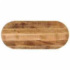 Dessus de table 120x50x2,5cm ovale bois massif de manguier brut