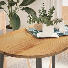 Dessus de table 120x60x2 cm bois de chêne massif ovale