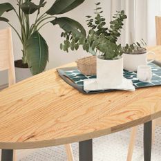 Dessus de table 140x60x2 cm bois de chêne massif ovale