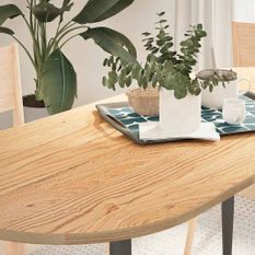 Dessus de table 140x60x2 cm bois de chêne massif ovale