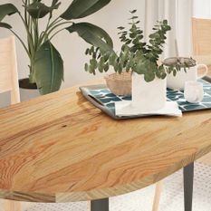 Dessus de table 140x60x2 cm bois de chêne massif ovale