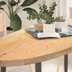 Dessus de table 140x60x4 cm bois de chêne massif ovale