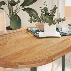 Dessus de table 140x60x4 cm bois de chêne massif ovale