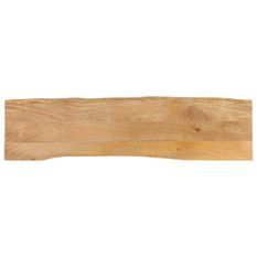 Dessus de table 160x40x3,8 cm bord vivant bois massif manguier