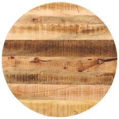 Dessus de table Ø 70x1,5 cm rond bois massif de manguier brut
