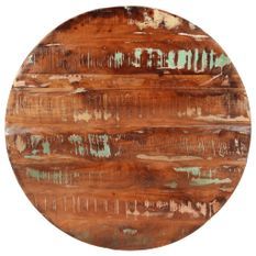 Dessus de table Ø 80x3,8 cm rond bois massif de récupération