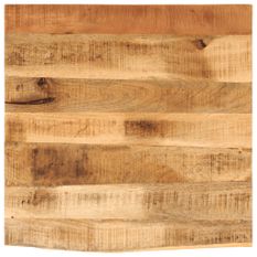 Dessus de table 80x80x2,5 cm bord vivant bois massif manguier