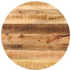 Dessus de table Ø 90x2,5 cm rond bois massif de manguier brut