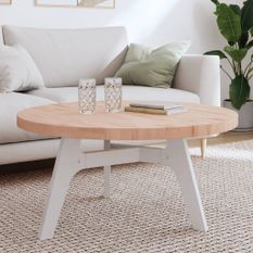 Dessus de table Ø90x4 cm rond bois massif de hêtre