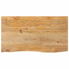 Dessus de table à bord vivant 100x60x2,5cm bois massif manguier