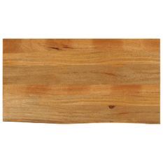 Dessus de table à bord vivant 100x60x2,5cm bois massif manguier