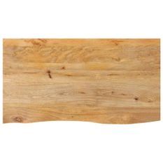 Dessus de table à bord vivant 100x60x3,8cm bois massif manguier