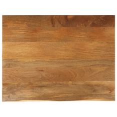 Dessus de table à bord vivant 100x80x2,5cm bois massif manguier