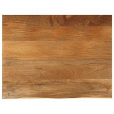 Dessus de table à bord vivant 100x80x3,8cm bois massif manguier