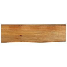 Dessus de table à bord vivant 120x30x3,8cm bois massif manguier