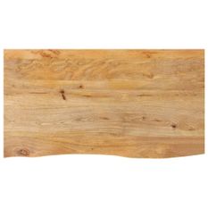 Dessus de table à bord vivant 120x60x2,5cm bois massif manguier