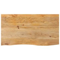 Dessus de table à bord vivant 120x60x3,8cm bois massif manguier