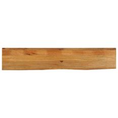 Dessus de table à bord vivant 140x20x2,5cm bois massif manguier