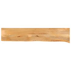 Dessus de table à bord vivant 140x30x3,8cm bois massif manguier