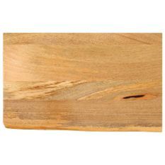 Dessus de table à bord vivant 40x20x2,5 cm bois massif manguier