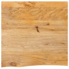 Dessus de table à bord vivant 40x40x3,8 cm bois massif manguier