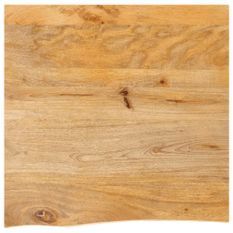 Dessus de table à bord vivant 60x60x2,5 cm bois massif manguier