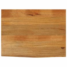Dessus de table à bord vivant 80x60x2,5 cm bois massif manguier