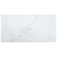 Dessus de table Blanc 100x50 cm 6 mm Verre trempé design marbre