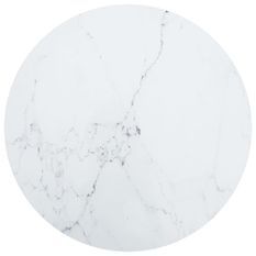 Dessus de table Blanc Ø60x0,8 cm Verre trempé design de marbre
