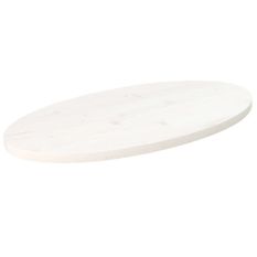 Dessus de table blanc 60x30x2,5 cm bois de pin massif ovale