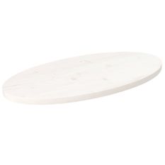 Dessus de table blanc 70x35x2,5 cm bois de pin massif ovale