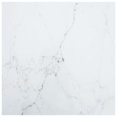 Dessus de table Blanc 70x70cm 6mm Verre trempé et design marbre