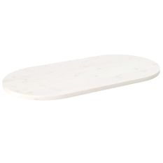 Dessus de table blanc 90x45x2,5 cm bois de pin massif ovale