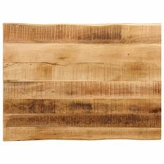 Dessus de table bord vivant 90x60x3,8 cm bois de manguier brut