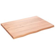 Dessus de table marron clair bois chêne massif traité