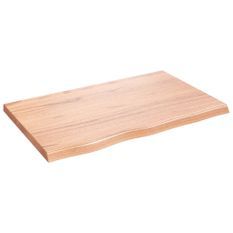 Dessus de table marron clair bois chêne massif traité