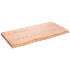 Dessus de table marron clair bois chêne massif traité