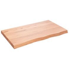 Dessus de table marron clair bois chêne massif traité