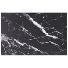 Dessus de table Noir 100x62cm 8mm Verre trempé et design marbre