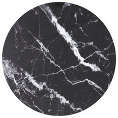 Dessus de table Noir Ø30x0,8 cm Verre trempé avec design marbre