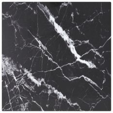 Dessus de table Noir 30x30 cm 6mm Verre trempé et design marbre