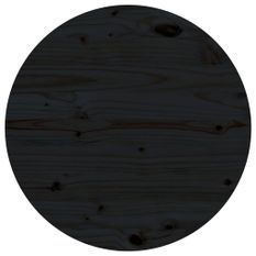 Dessus de table Noir Ø60x2,5 cm Bois de pin massif