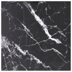 Dessus de table Noir 60x60 cm 6mm Verre trempé et design marbre